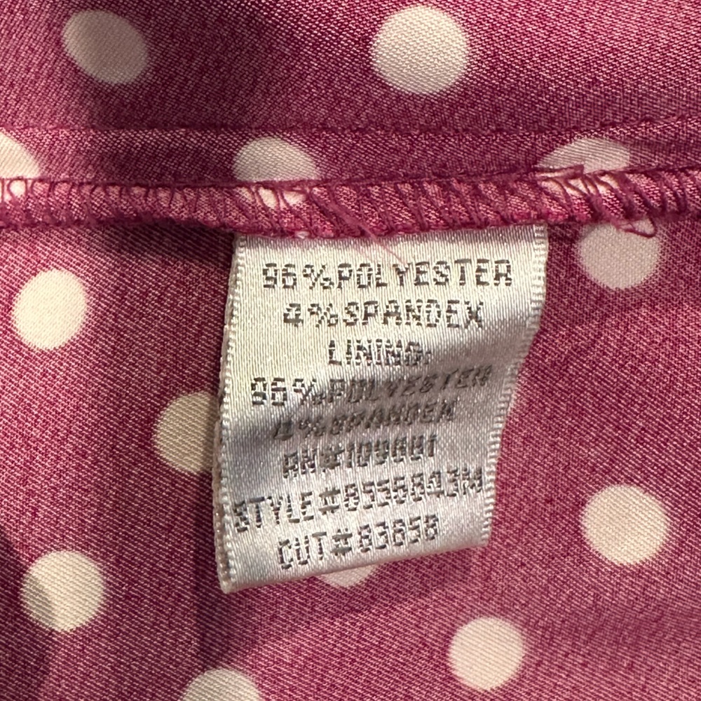 Donna Ricco Elegant Deep Fucsia Polka Dot Dress Size 6 - Picture 3 of 5